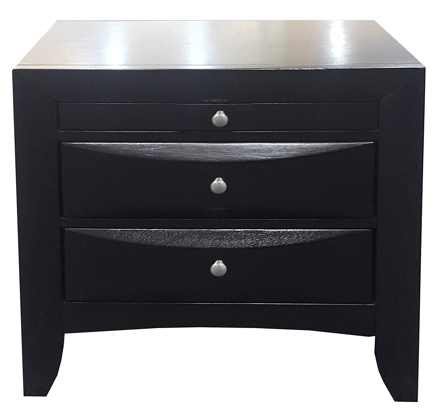 25 x 26 x 17 in. Tropical Woo Black Nightstand