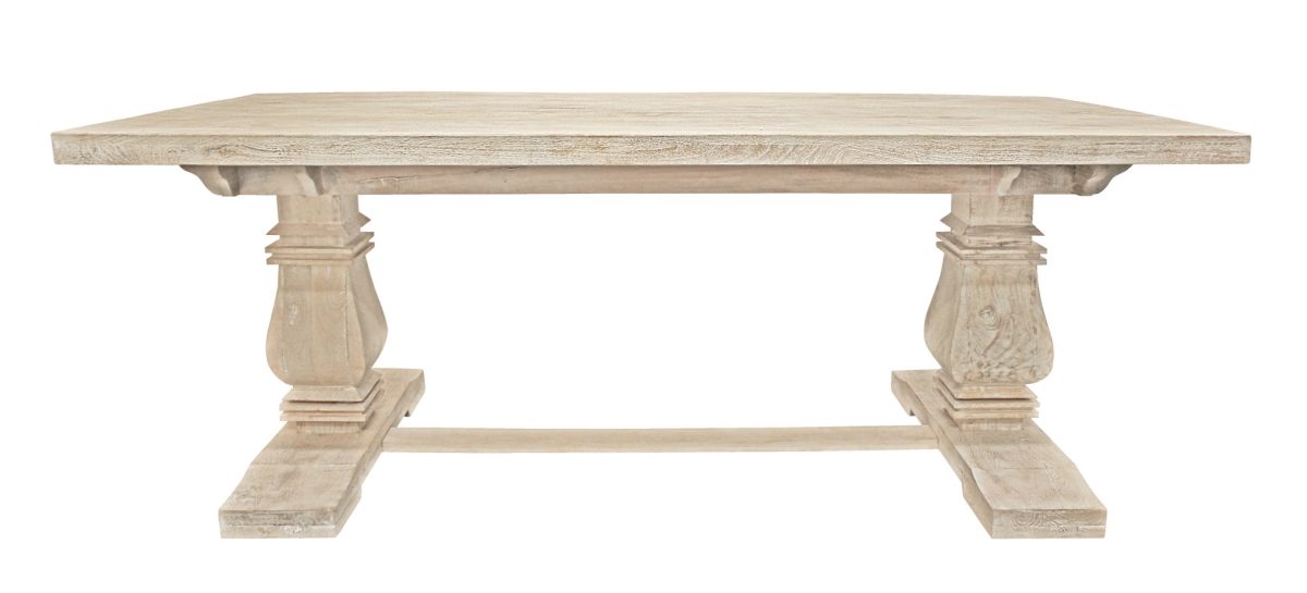 488689 30.5 x 81 x 39 in. Light Brown Rectangular Solid Wood Dining Table