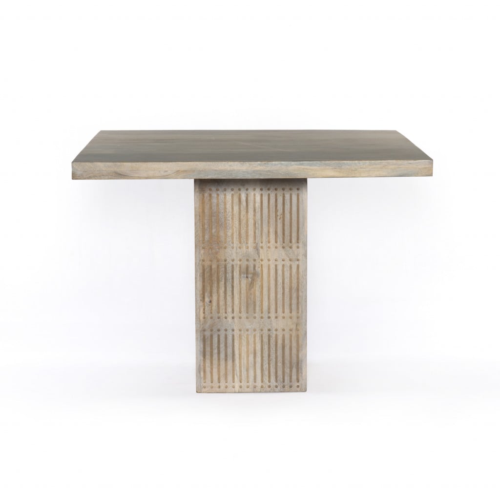 488696 72 in. Square Solid Wood Dining Table, Brushed Ivory