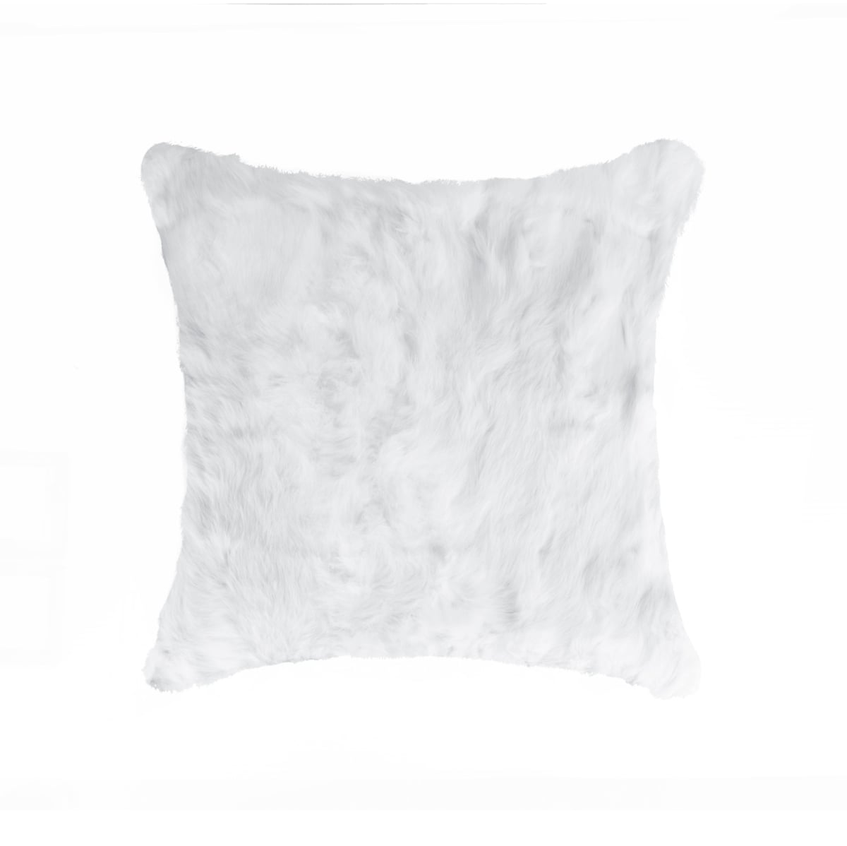 473926 5 x 18 x 18 in. White Rabbit Zippered Natural Fur Throw Pillows - Set of 2