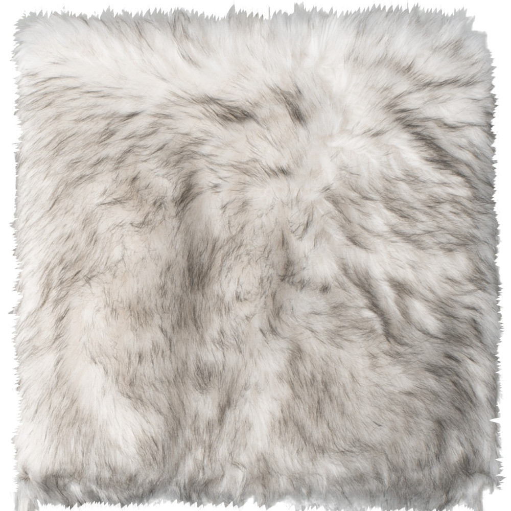 2 x 17 x 17 in. Ombre Gray Faux Fur Dining Chair Cushion Pads - Set of 2