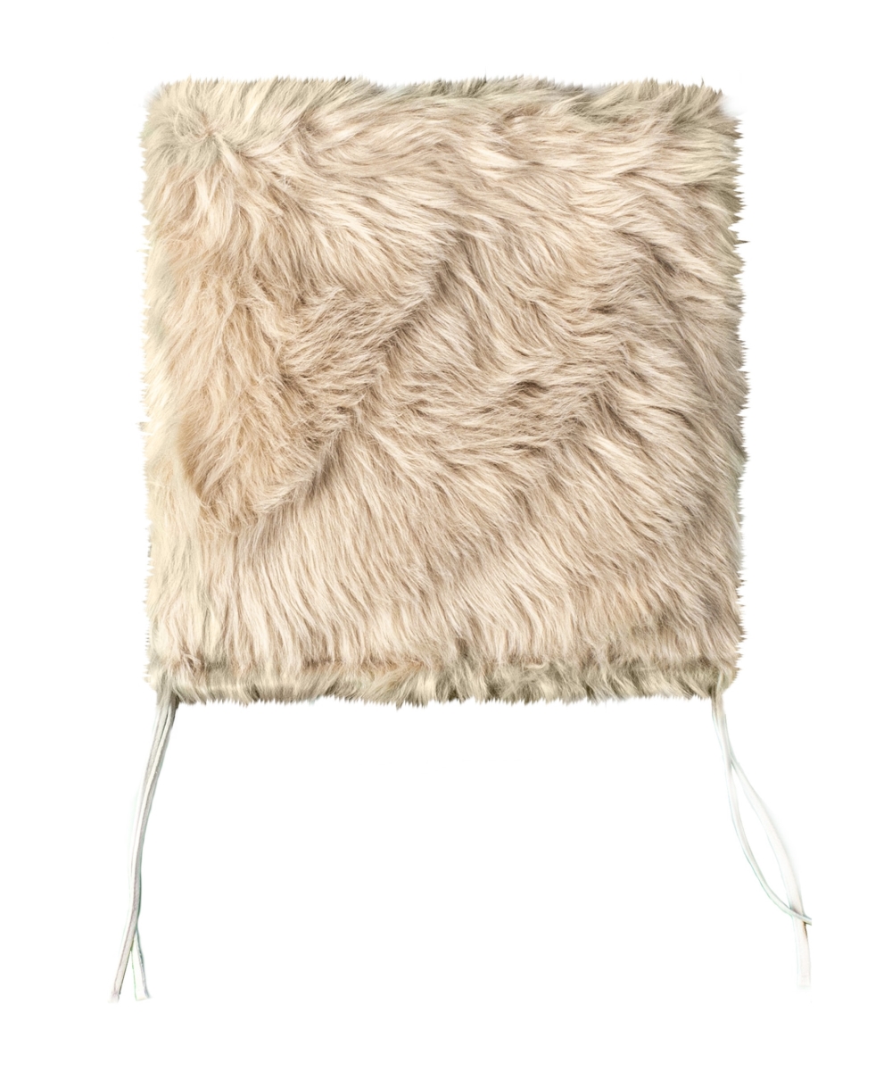 2 x 17 x 17 in. Taupe Faux Fur Solid Color Dining Chair Pads - Set of 2