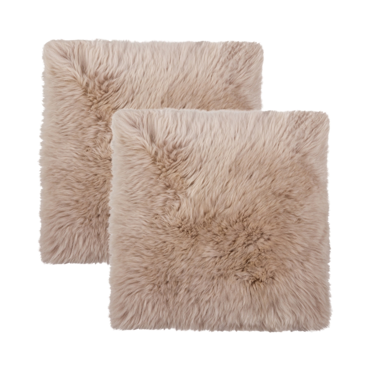17 x 17 in. Taupe Wool Solid Color Chair Pads, Set of 2