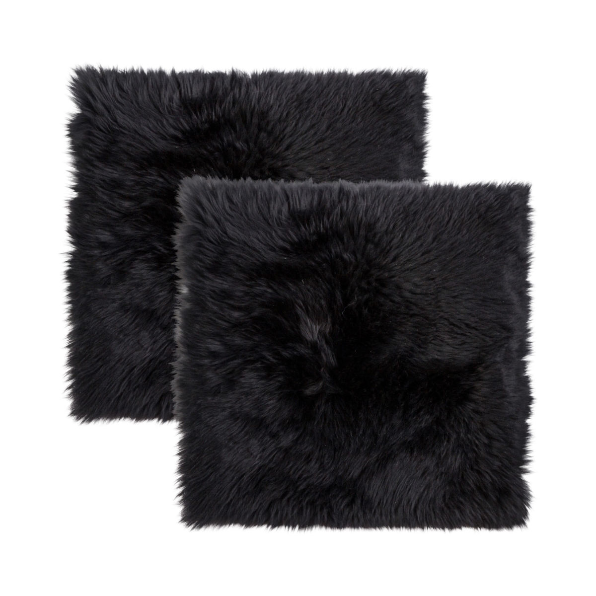 2.5 x 17 x 17 in. Black Wool Chair Pads - Set of 2