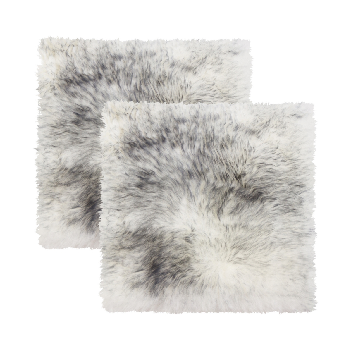 2.5 x 17 x 17 in. Gradient Gray Wool Chair Pads - Set of 2