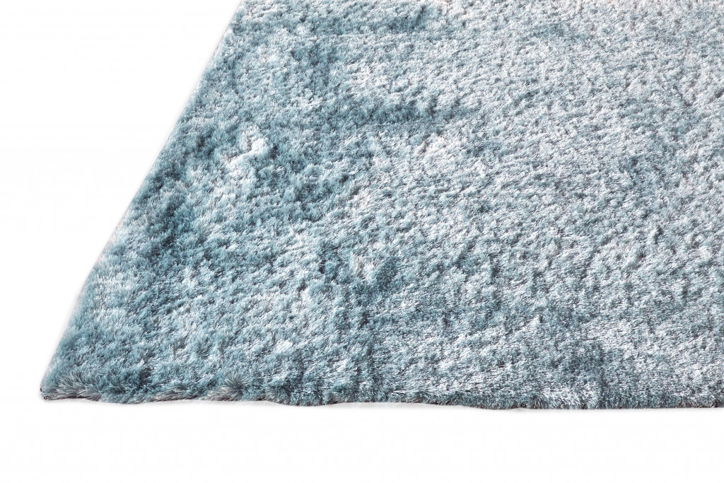 5 x 8 ft. Blue & Silver Shag Hand Tufted Handmade Rectangle Area Rug - Blue and Silver - 5 x 8 ft.