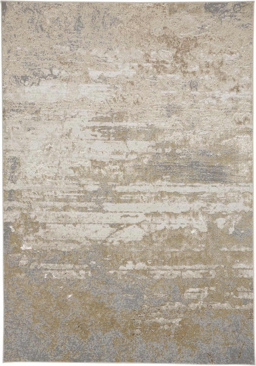 512926 12 x 18 ft. Ivory Gold & Gray Abstract Rectangle Area Rug