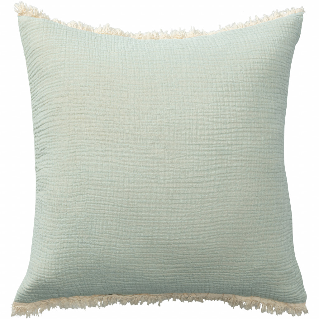 516700 4 x 20 x 20 in. Green Solid Color Zippered 100 Percent Cotton Throw Pillow - Set of 2