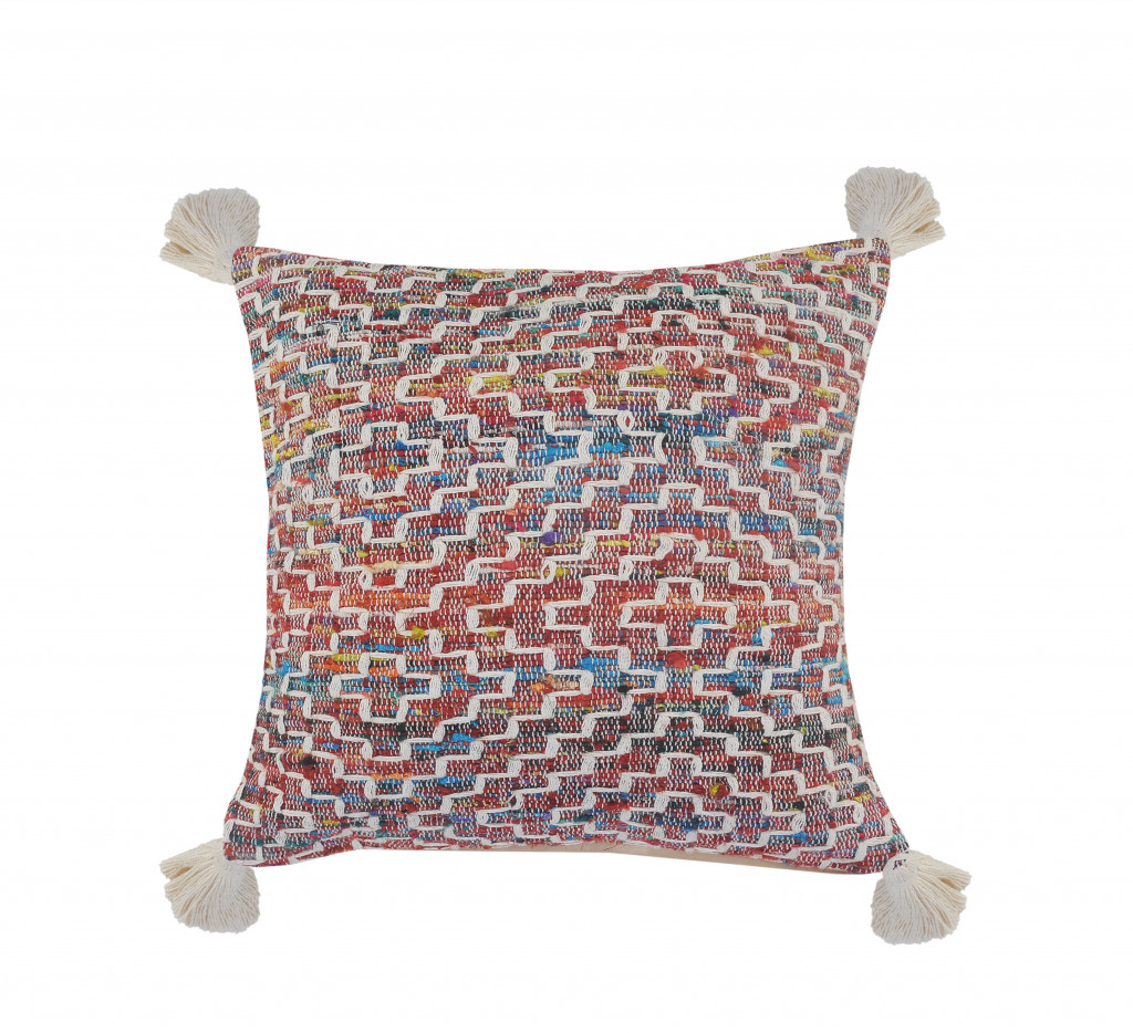 516749 4 x 20 x 20 in. Multi Color Geometric Zippered Polyester Throw Pillow - Set of 2