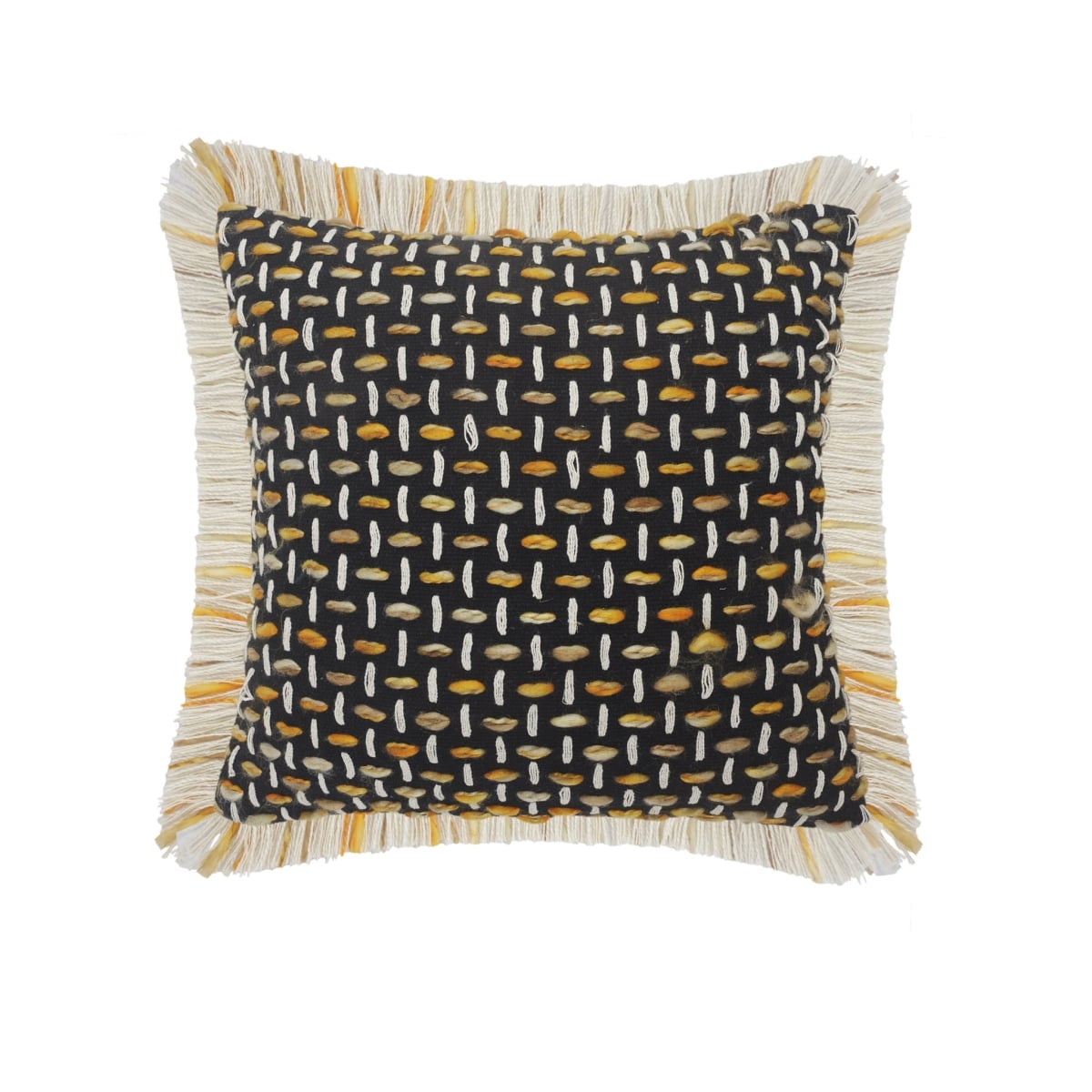 4 x 20 x 20 in. Black Geometric Zippered Polyester & Cotton Blend Throw Pillow - Set of 2