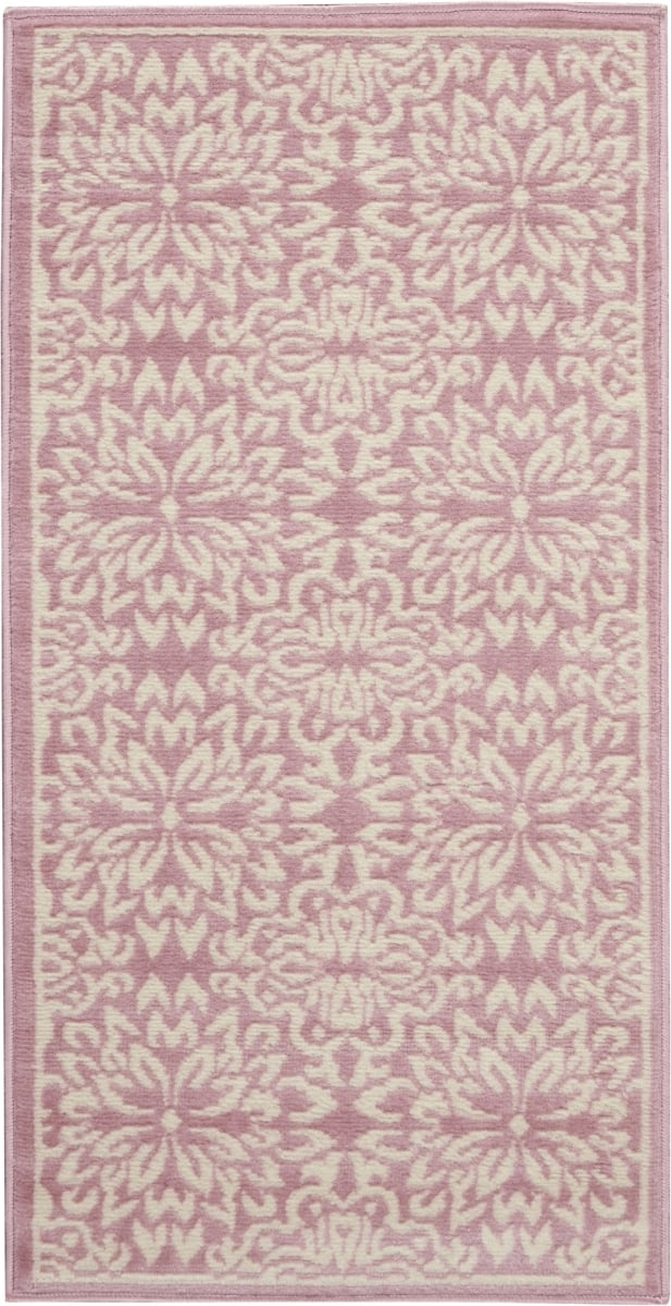 2 x 4 ft. Floral Power Loom Rectangle Area Rug - Pink