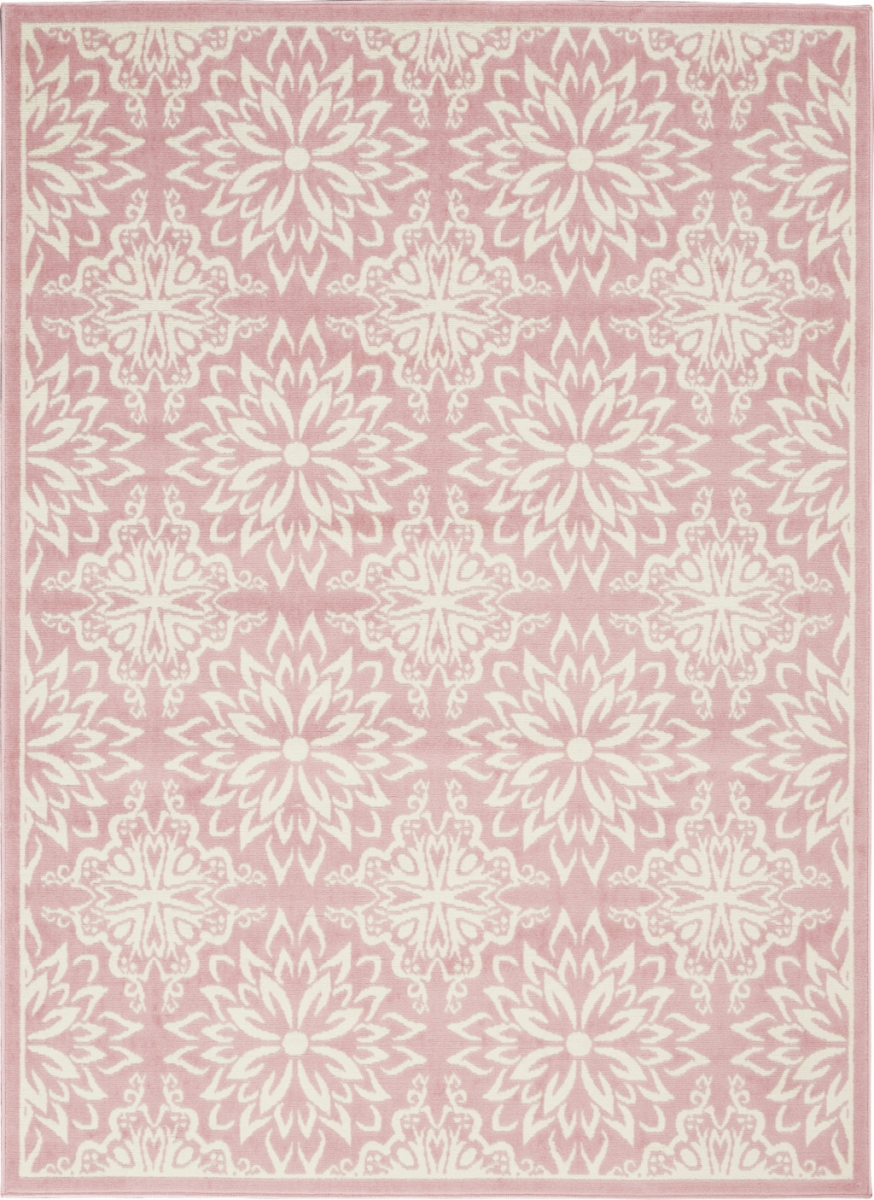 6 x 9 ft. Floral Power Loom Rectangle Area Rug, Pink