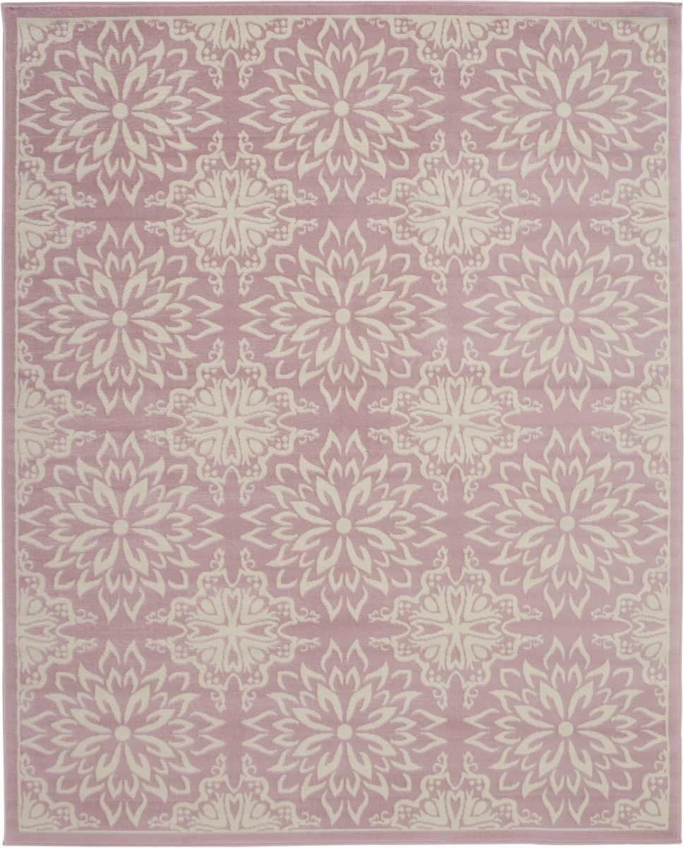 522221 8 x 10 ft. Pink Floral Power Loom Rectangle Area Rug