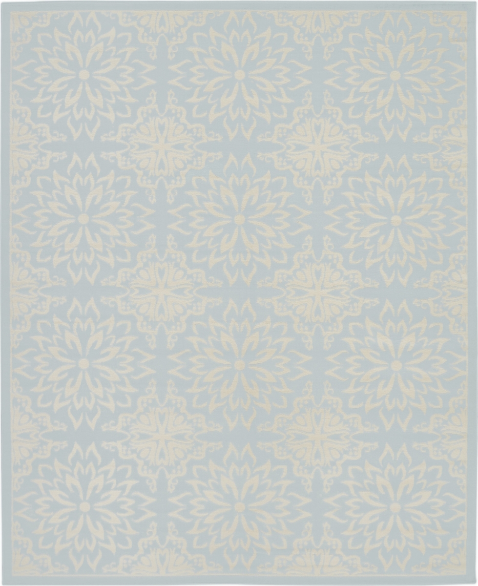 8 x 10 ft. Light Blue Floral Power Loom Rectangle Area Rug