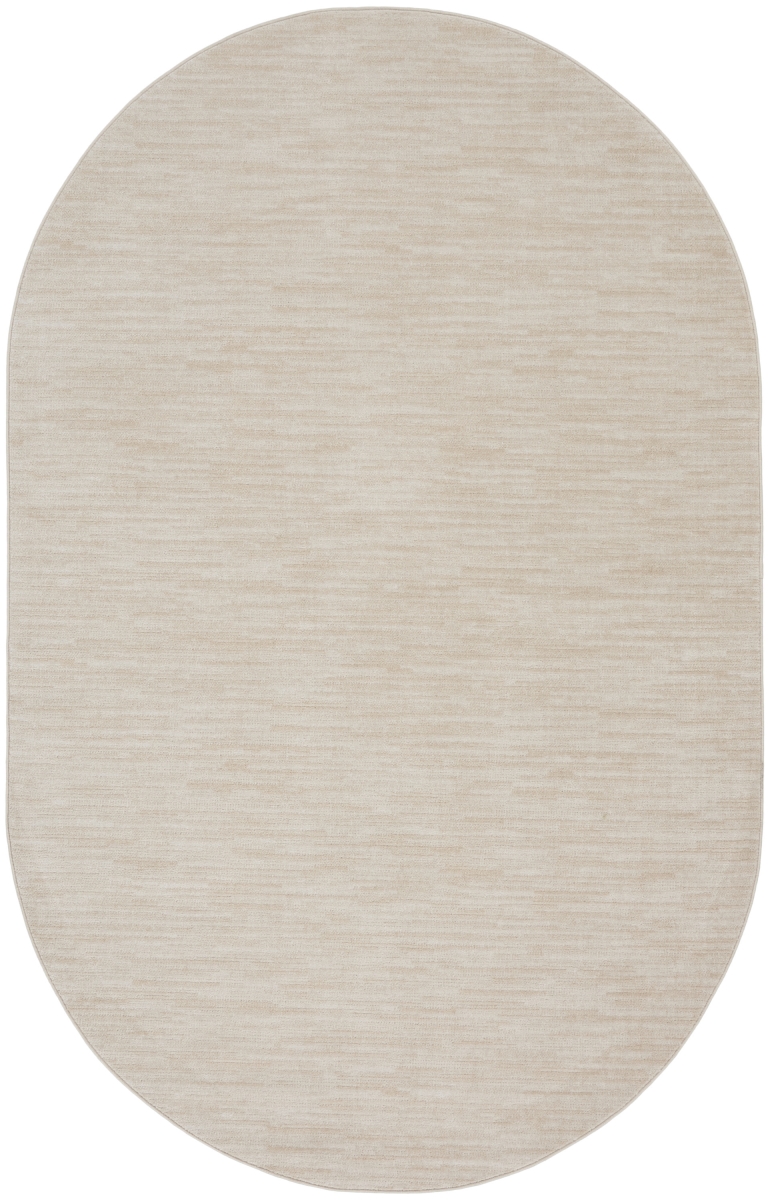 0.25 x 72 x 108 in. Cream Power Loom Oval Area Rug