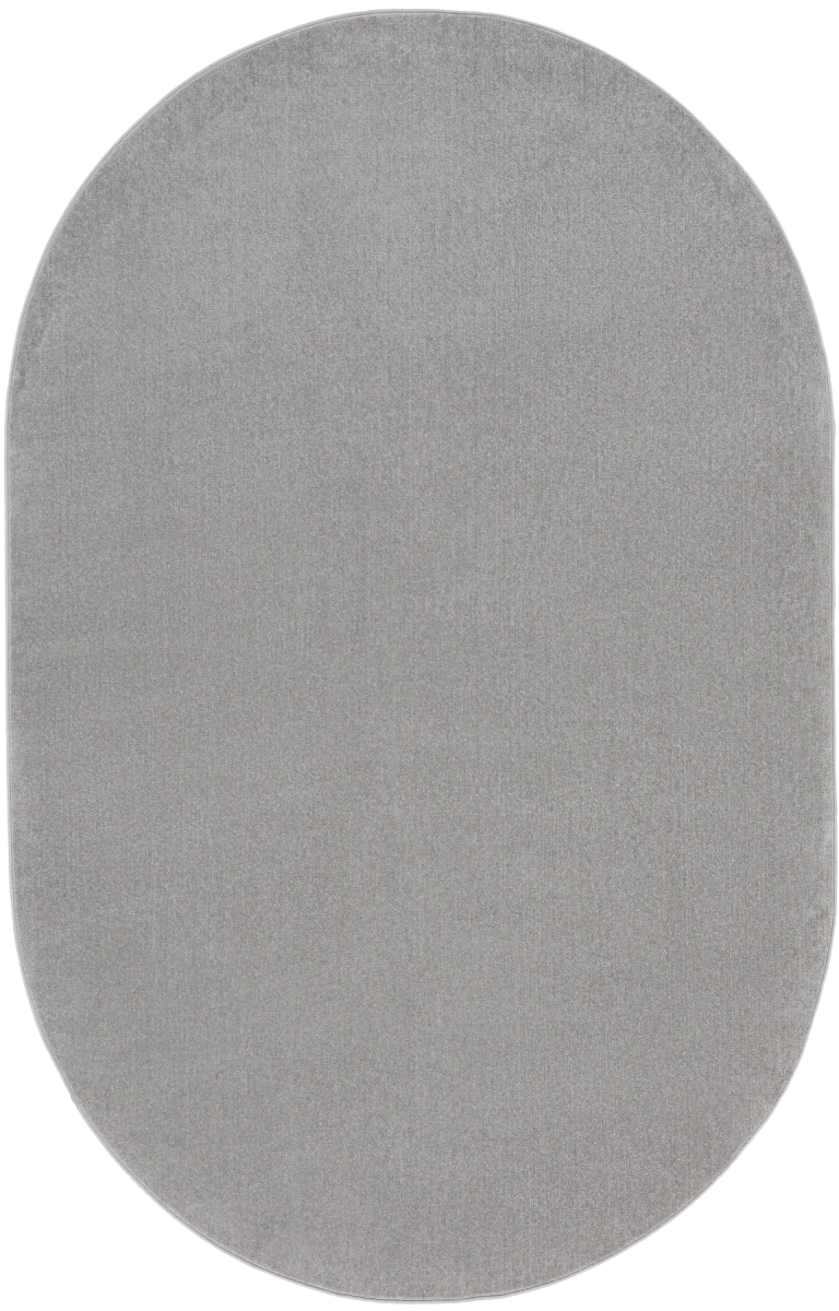 0.25 x 72 x 108 in. Gray Power Loom Oval Area Rug - Gray