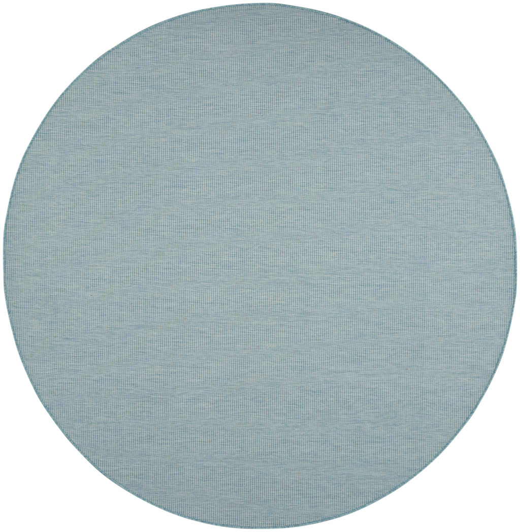 522437 8 ft. Aqua Power Loom Round Area Rug
