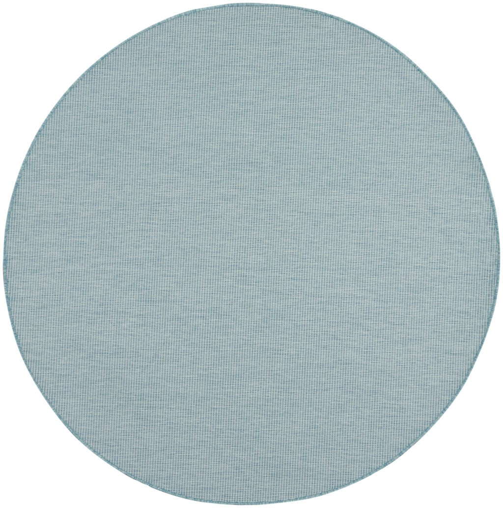 6 ft. Aqua Power Loom Round Area Rug - Aqua - 6 ft.