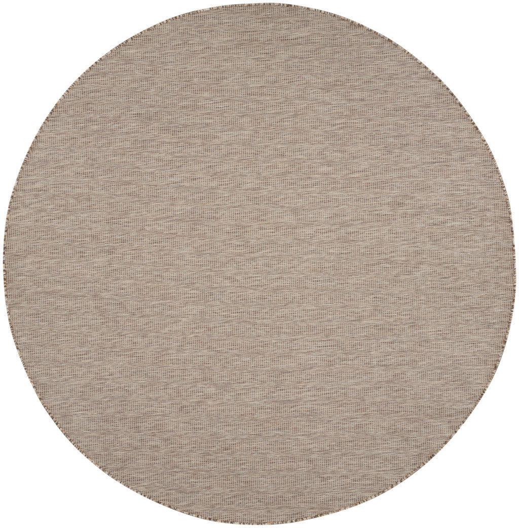 8 ft. Beige Power Loom Round Area Rug