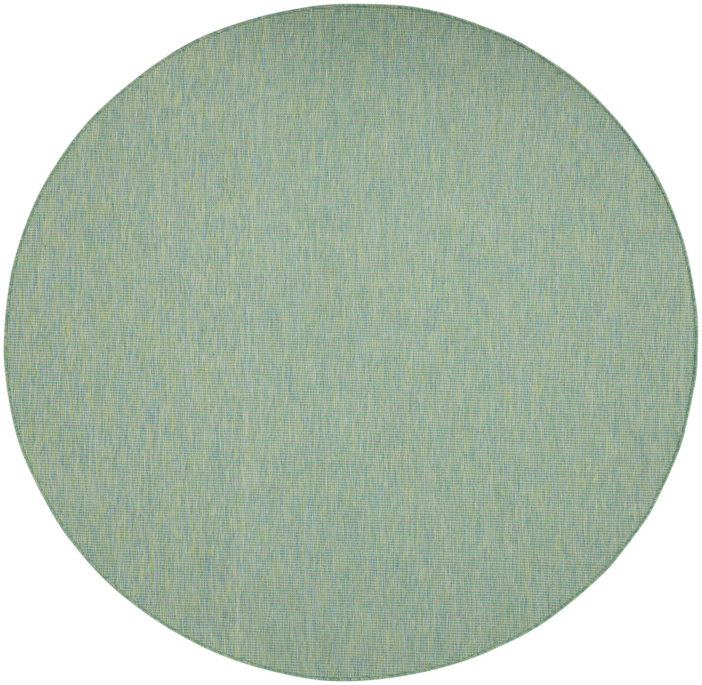 8 ft. Blue Power Loom Round Area Rug