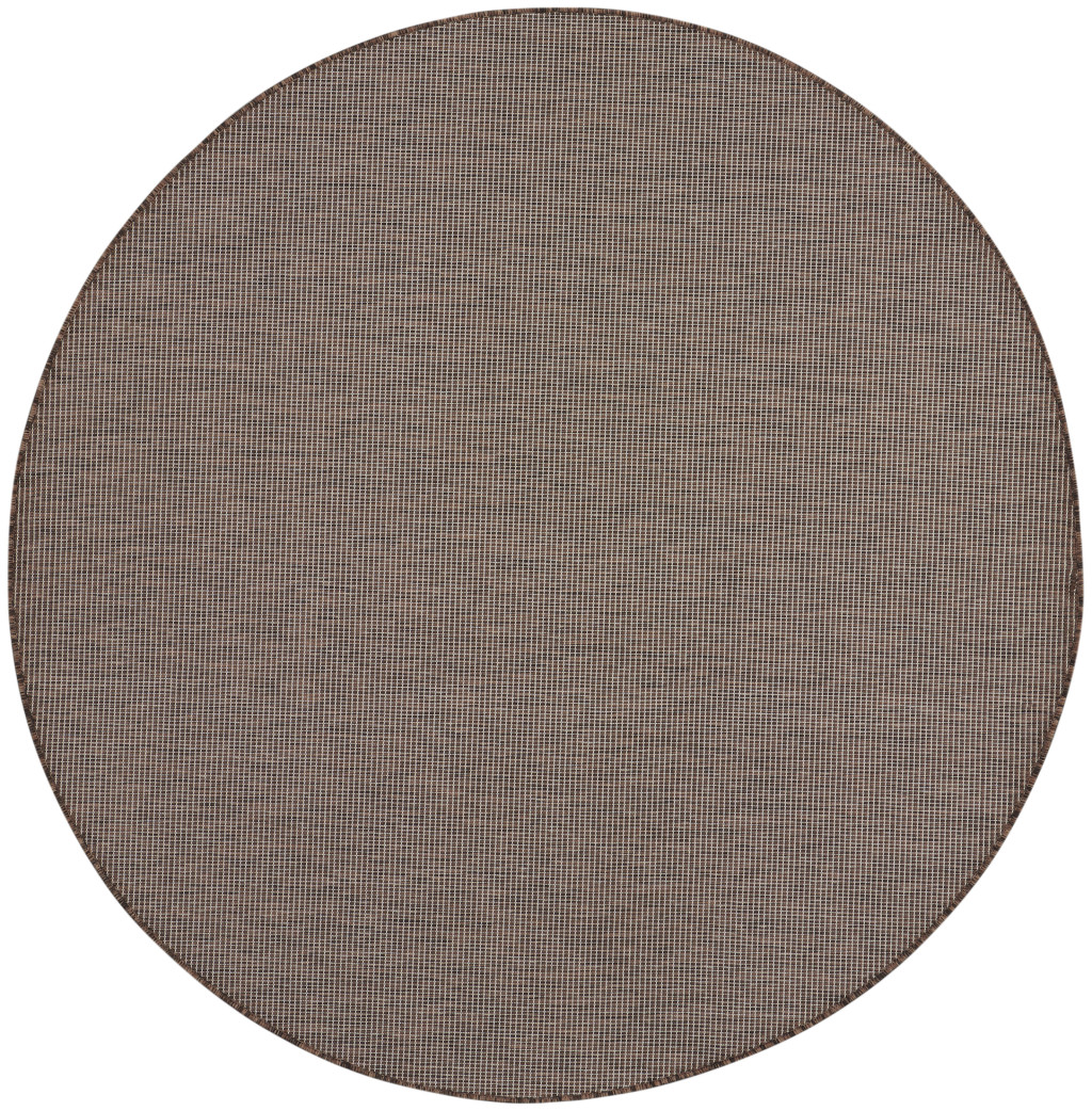 8 ft. Brown Power Loom Round Area Rug