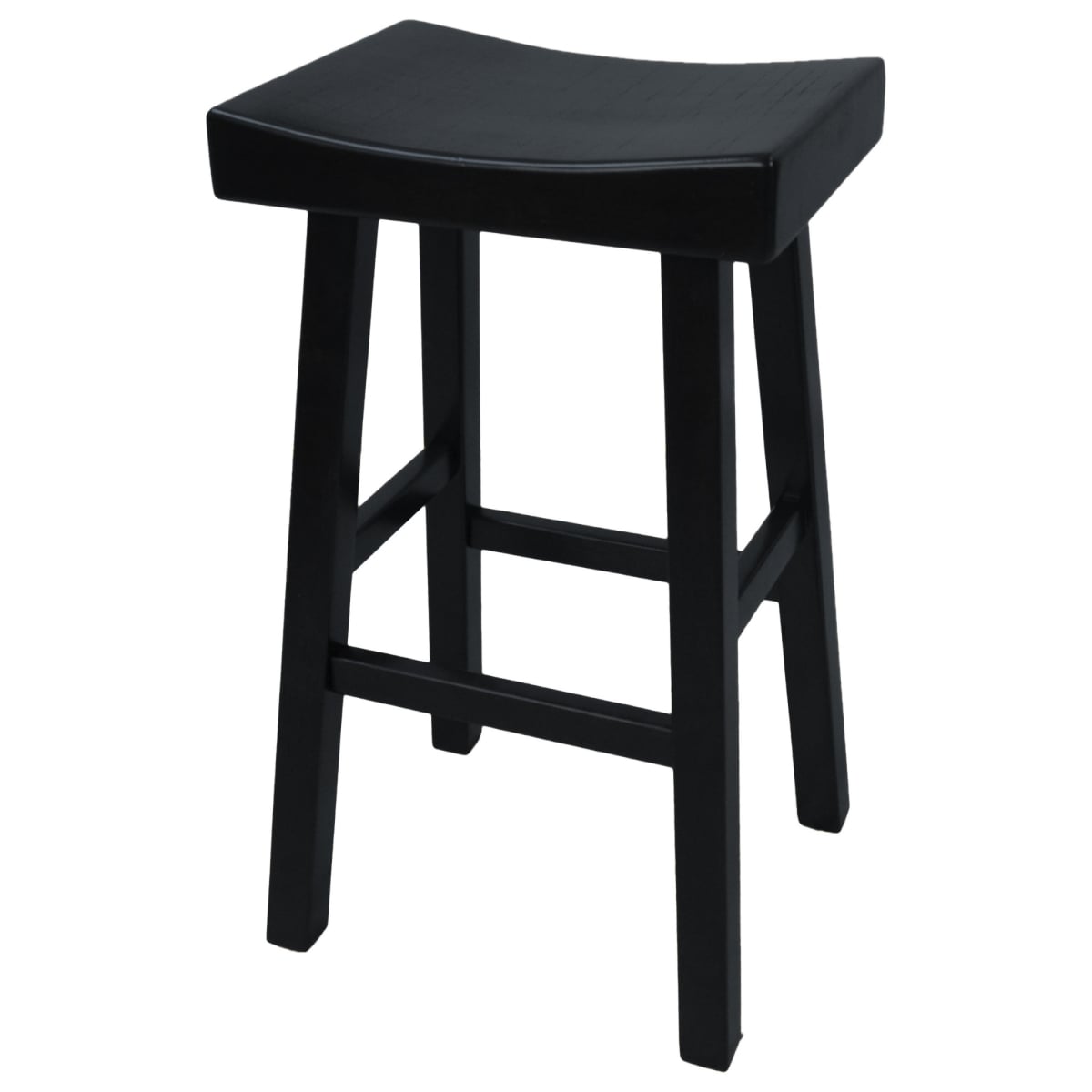 30 in. Black Backless Bar Height Chair with Footrest