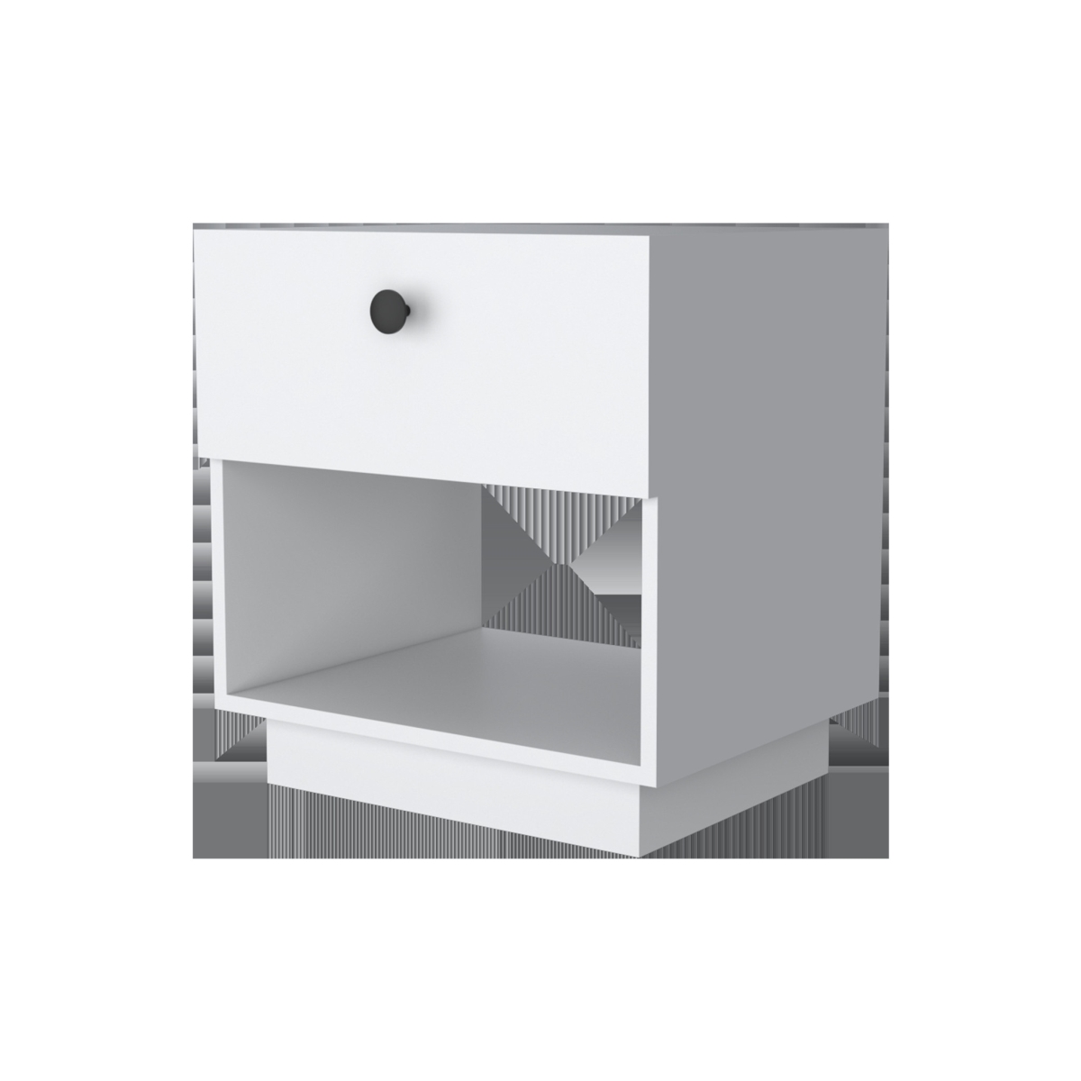 20 in. White One Drawer Nightstand with Integrated Tech