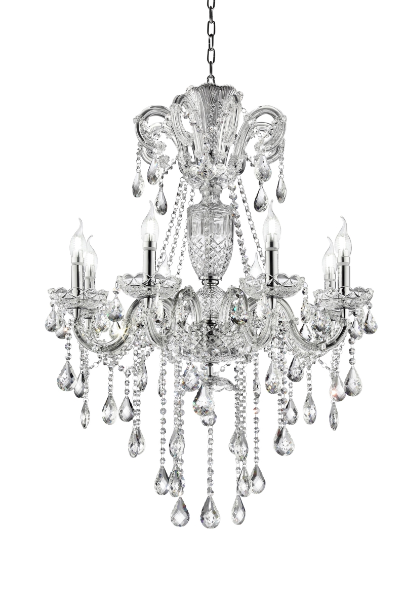 Picture of HomeRoots 468891 37 in. Candle Style Empire Transparent Glass LED Ceiling Light