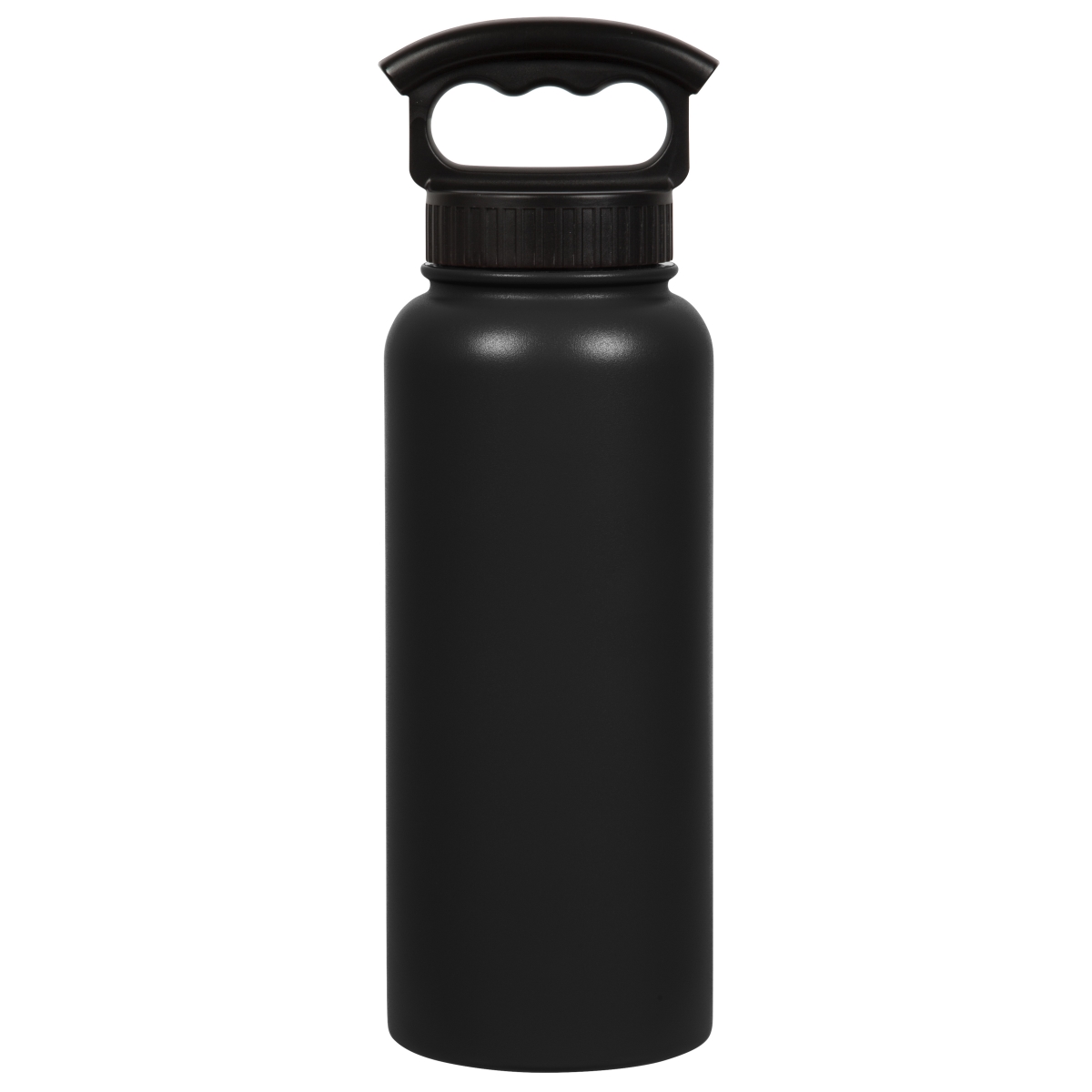 Picture of Fifty & Fifty V34001BK0 34 oz Matte Black Bottle with 3 Finger Grip Cap