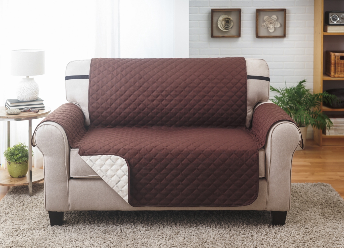Picture of 212 Main LSCT-101 Love Seat Furniture Protector&#44; Chocolate & Tan