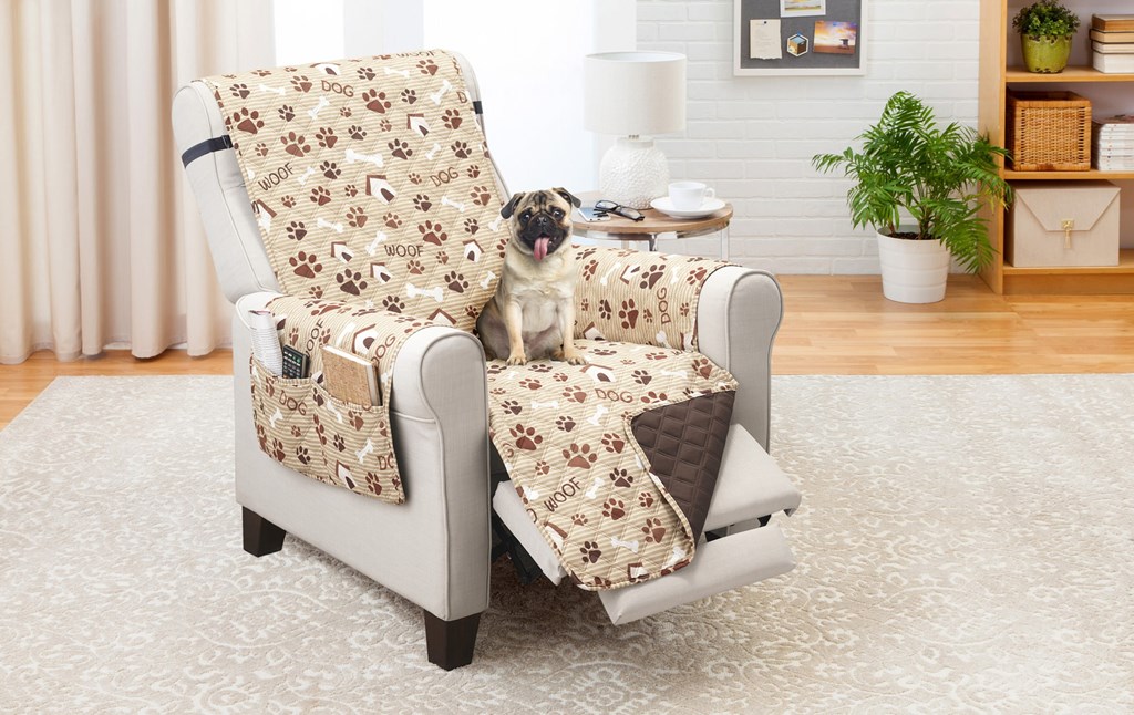 Picture of 212 Main 703001 Recliner Furniture Protector&#44; Woof Pet Print