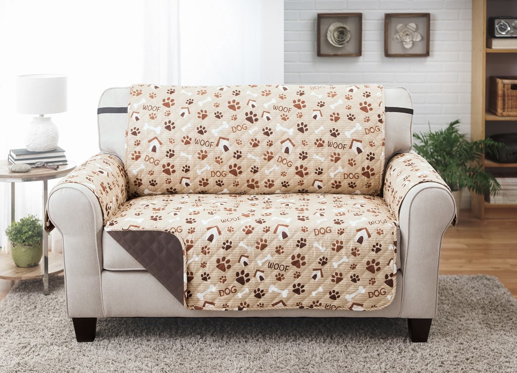 Picture of 212 Main 703025 Love Seat Furniture Protector&#44; Woof Pet Print