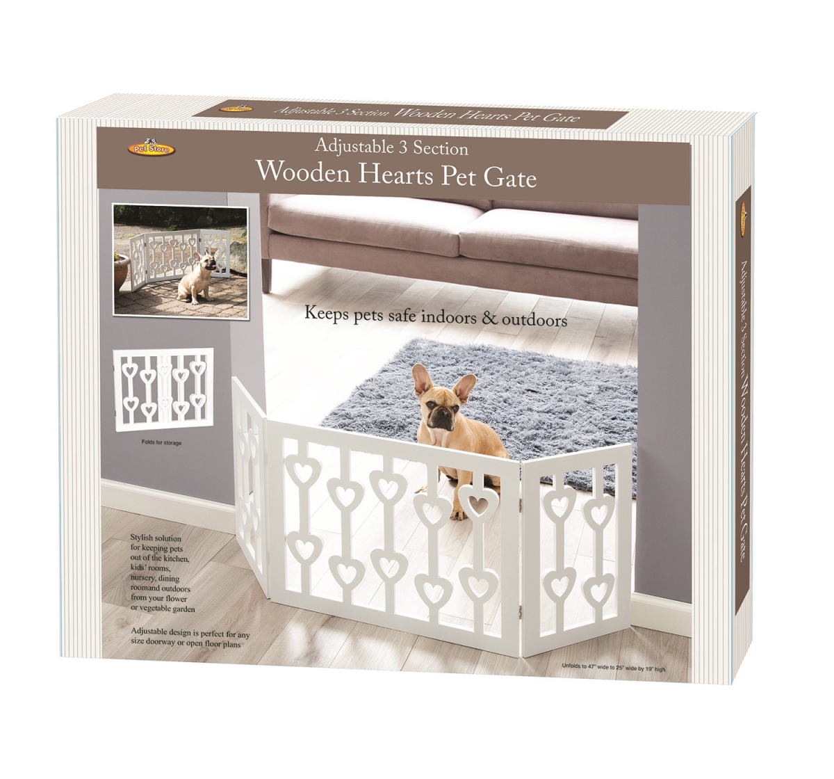 Picture of 212 Main 5218 Wooden Heart Shape Design Pet Gate&#44; White