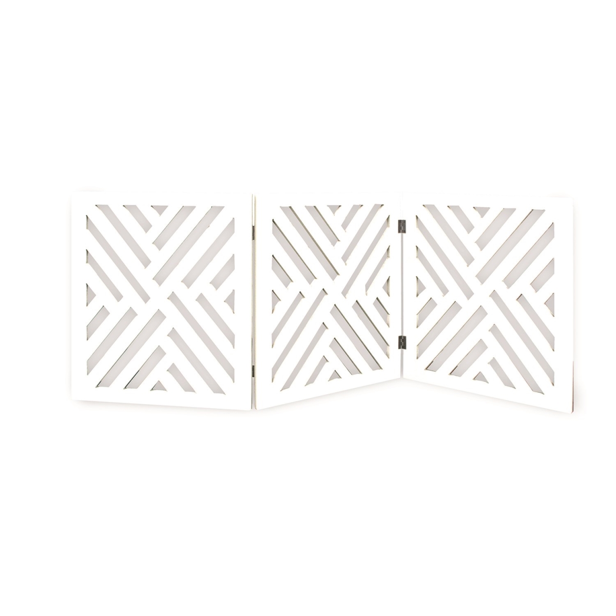 Picture of Etna 5321 White Wood Lattice Design Pet Gate