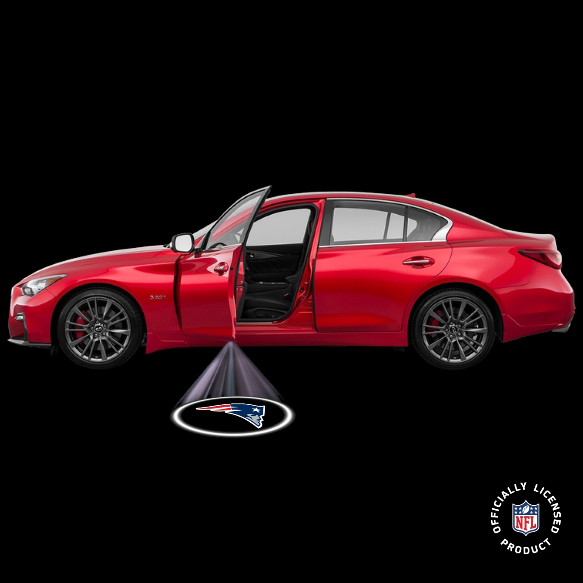 CARDLNEP NFL New England Patriots Team Pride LED Car Door Light