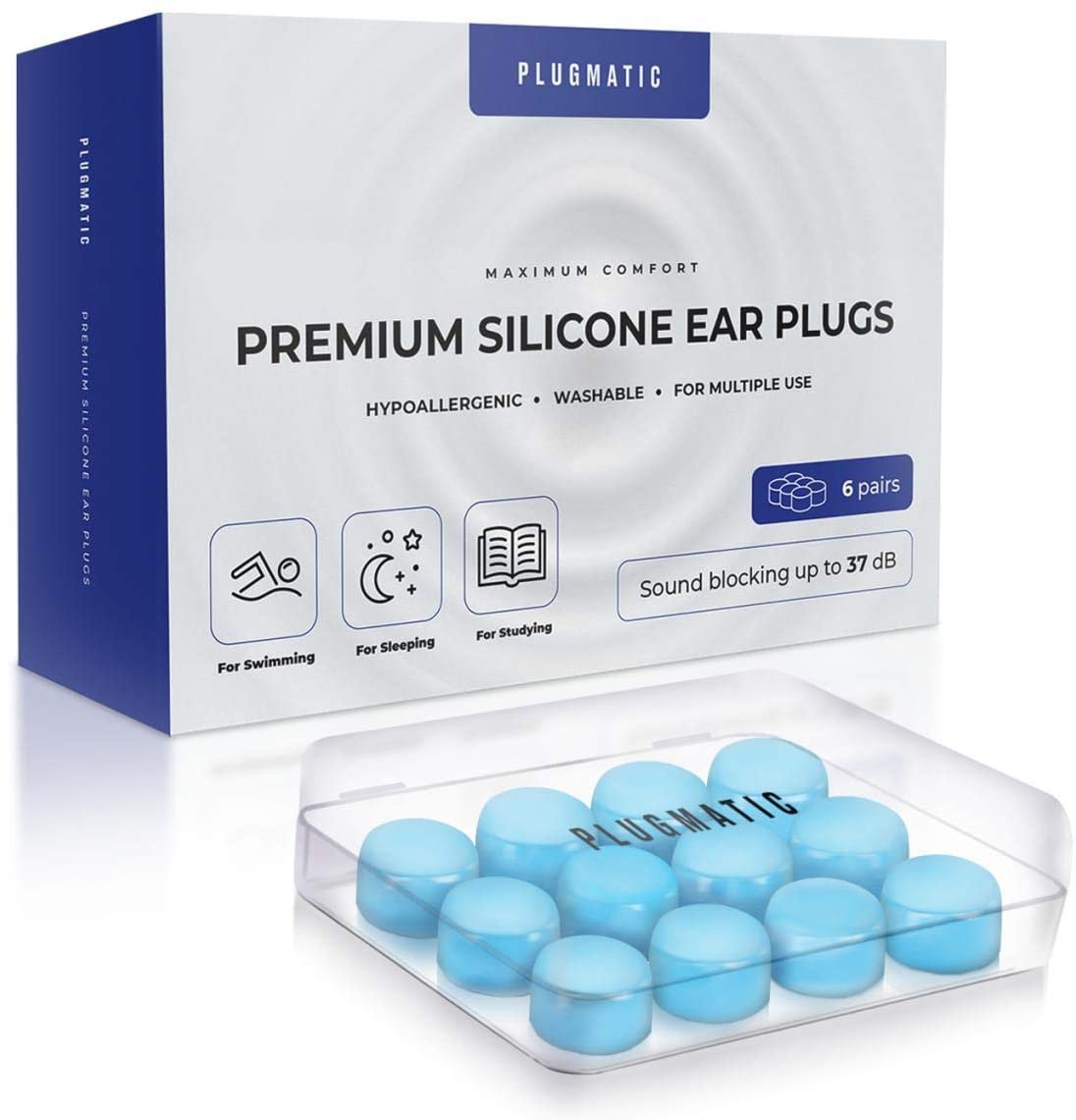 Picture of 212 Main BK3683 Igia Ear Plugs for Sleeping & Silicone Moldable Reusable Waterproof Sound Blocking