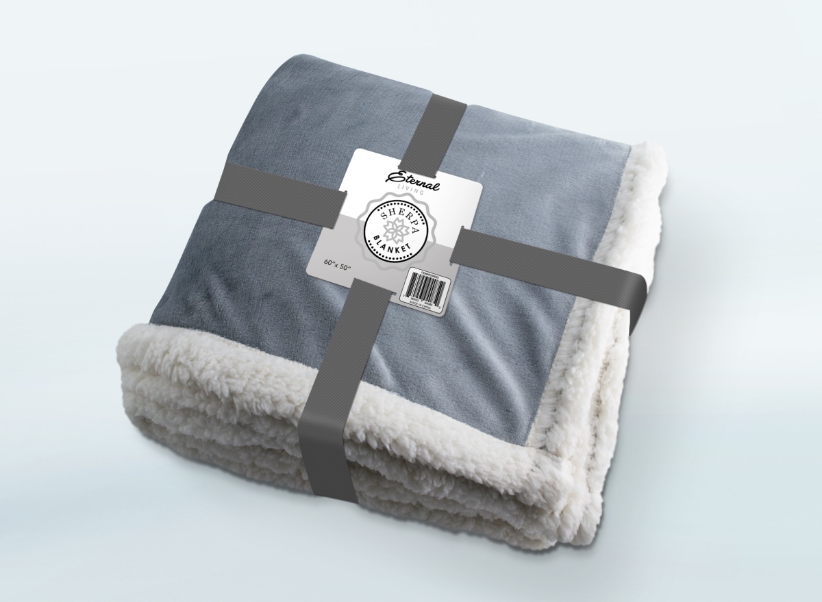 Picture of 212 Main PG94085 60 x 50 in. Sherpa Blanket, Gray