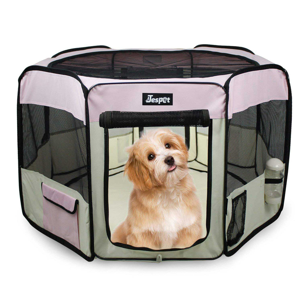 Picture of 212 Main PPP-61PK 61 in. Soft Pet Playpen&#44; Pink & Creamy White - Large