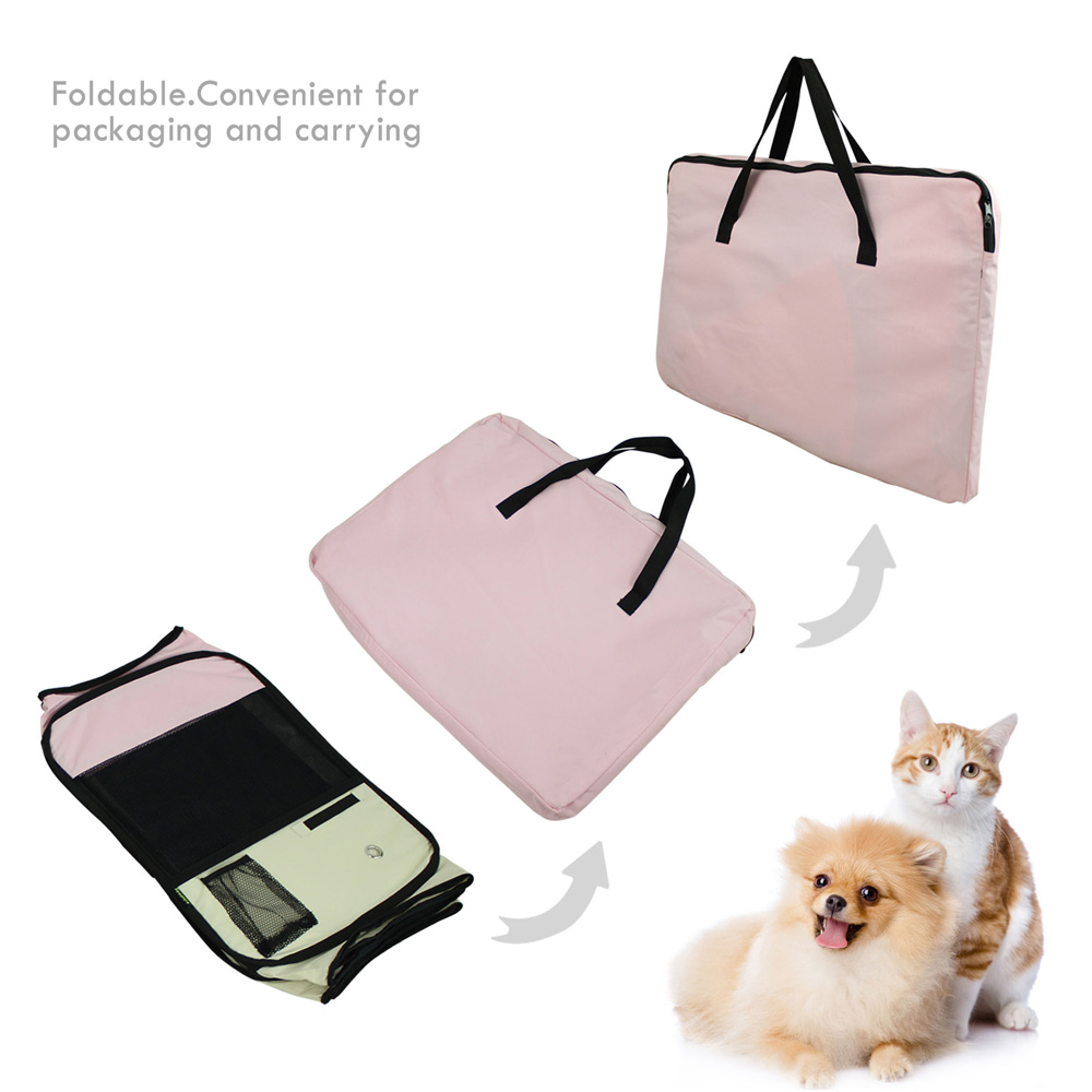 Picture of 212 Main PPP-61PK 61 in. Soft Pet Playpen&#44; Pink & Creamy White - Large
