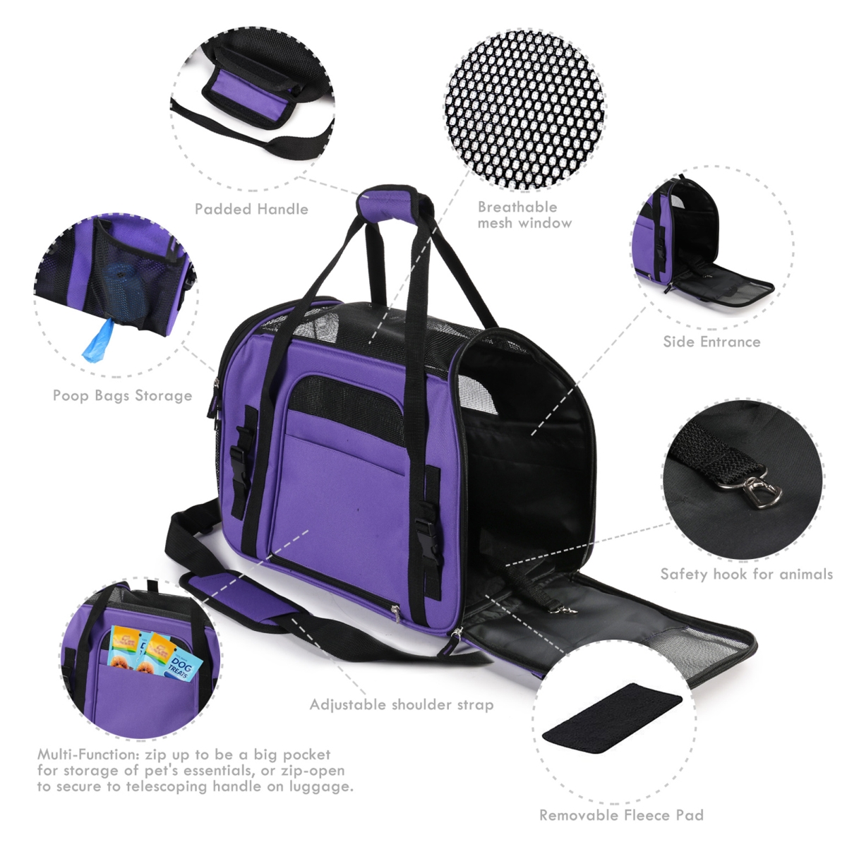 Picture of 212 Main PBC-8643PP Soft Pet Carrier, Purple