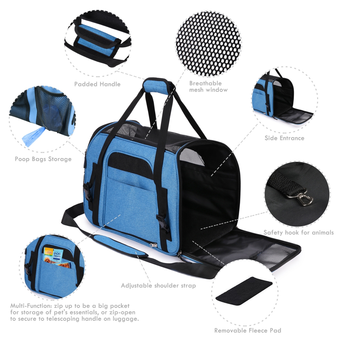 Picture of 212 Main PBC-8648TQ Soft Pet Carrier, Turquoise - Large