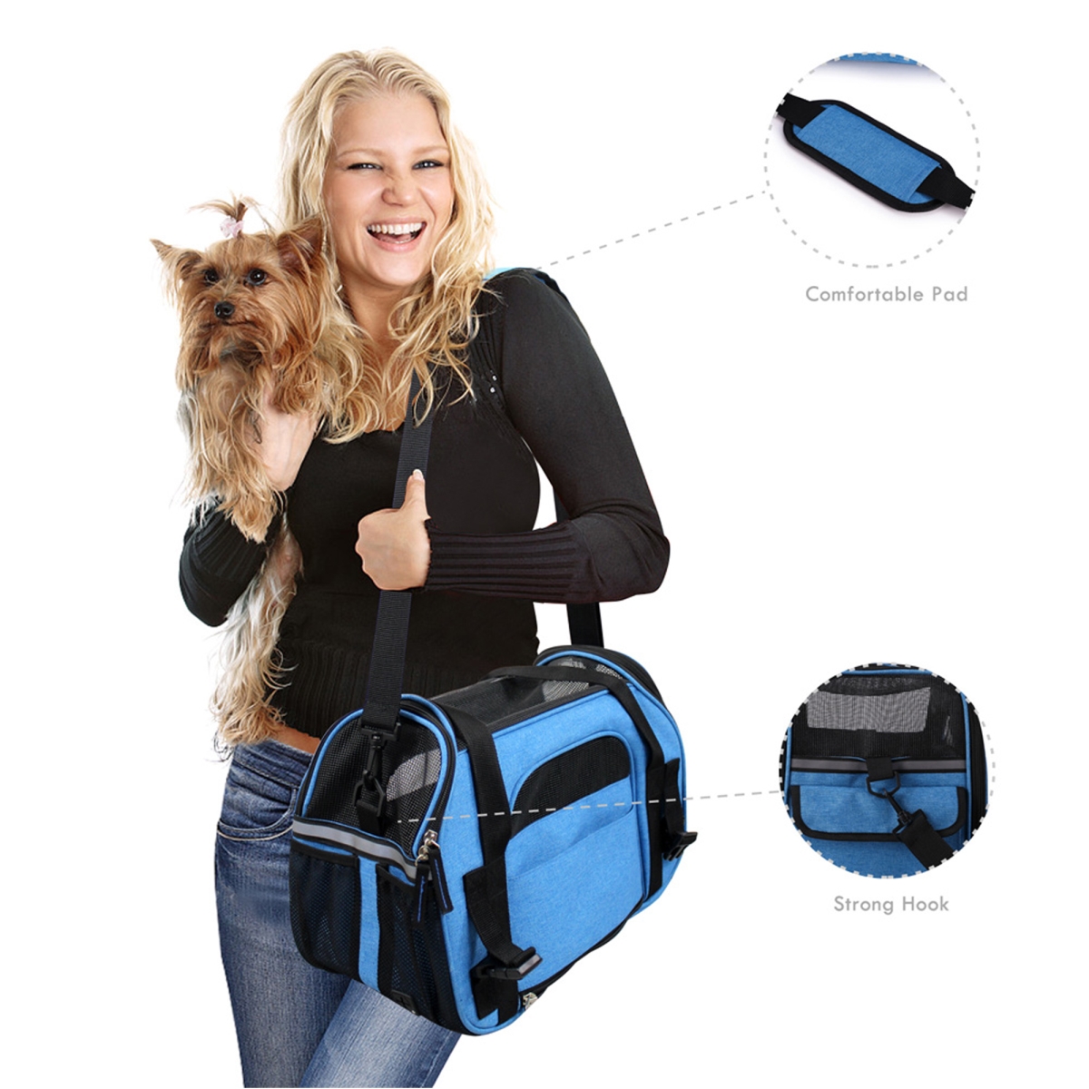 Picture of 212 Main PBC-8648TQ Soft Pet Carrier, Turquoise - Large