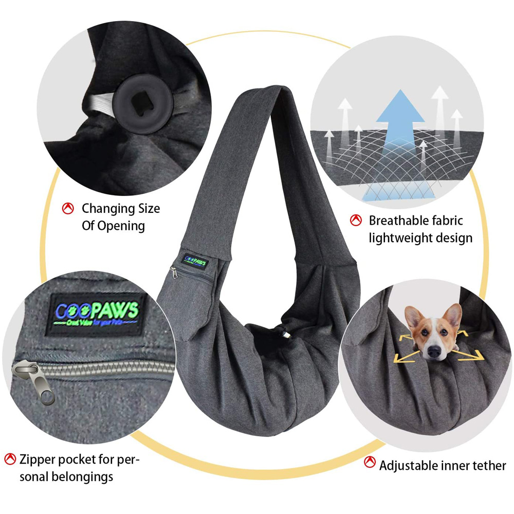 Picture of 212 Main PBC-3428GR Soft Pet Sling, Smoke Gary