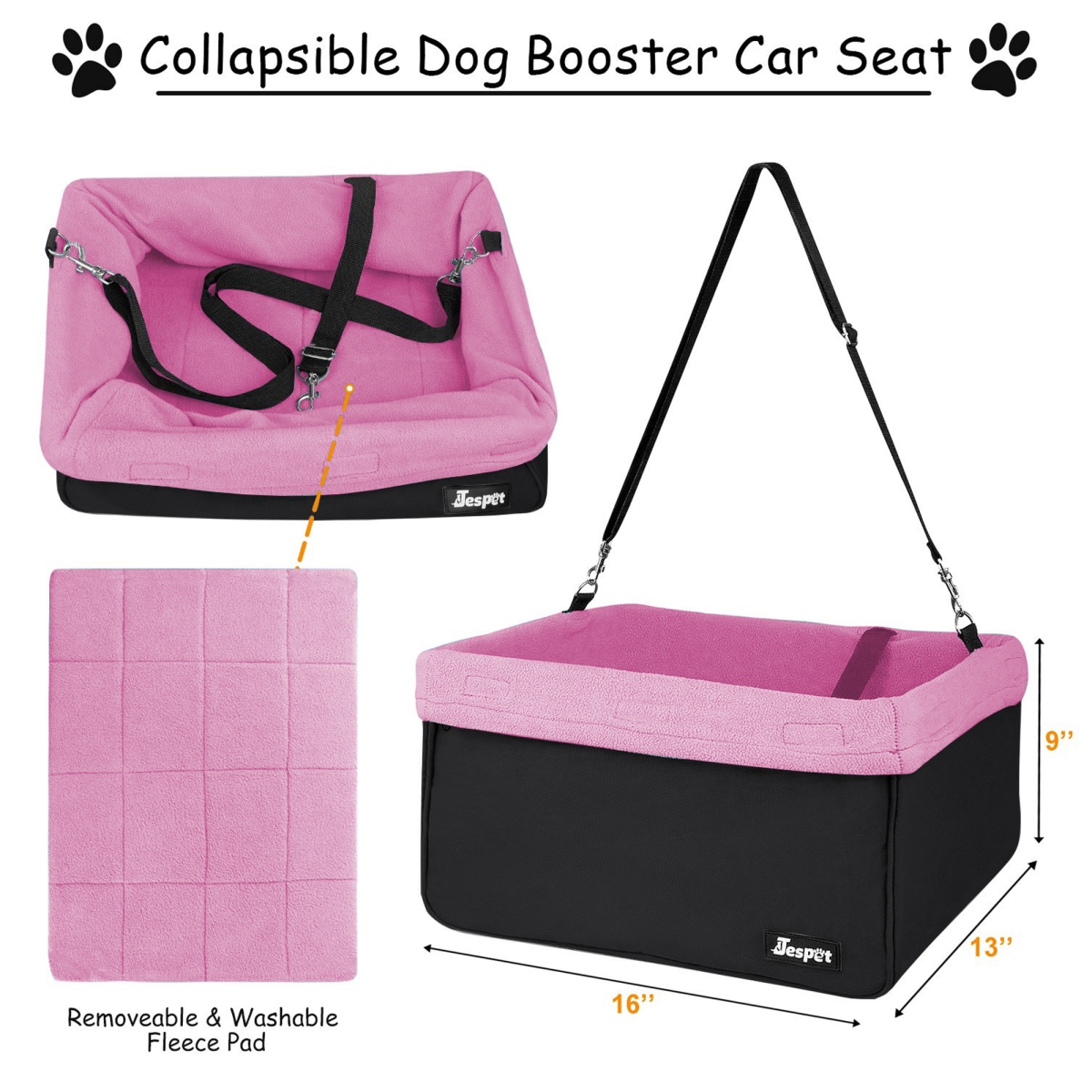 Picture of 212 Main PCD-42PK 16 in. Booster Dog Car Seat, Pink