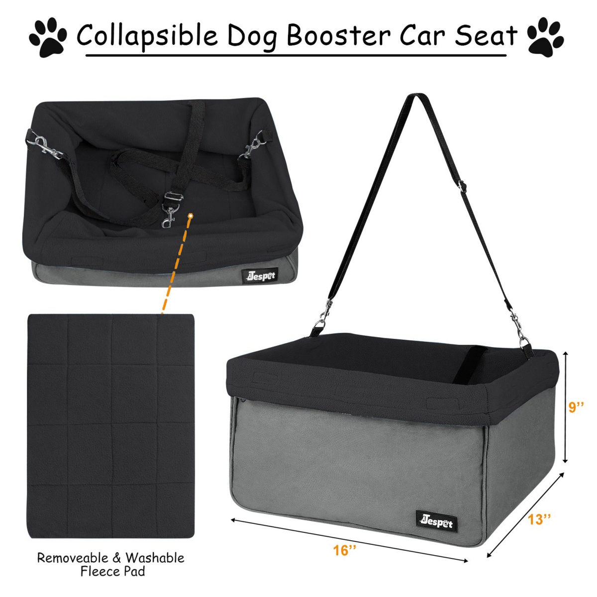 Picture of 212 Main PCD-42BK 16 in. Booster Dog Car Seat, Black