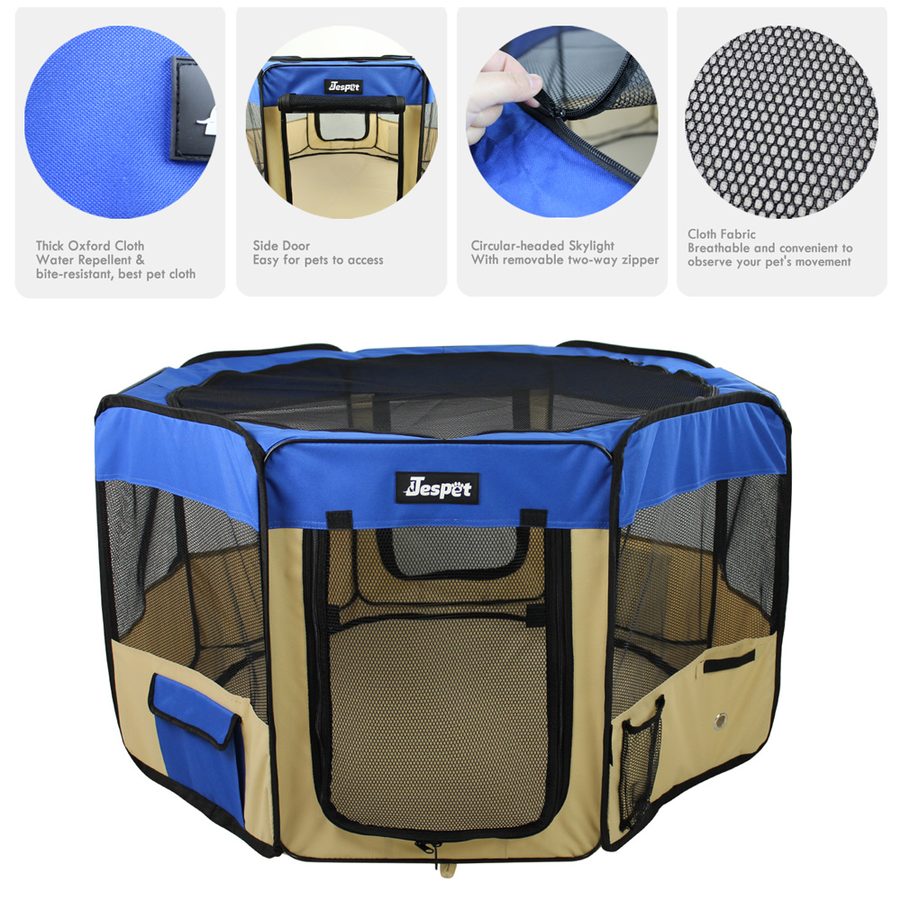 Picture of 212 Main PPP-61BL 61 in. Soft Pet Playpen&#44; Royal Blue & Beige - Large