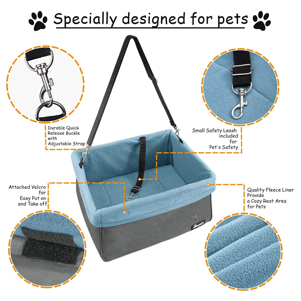 Picture of 212 Main PCD-42GR 16 in. Booster Dog Car Seat&#44; Gray & Blue