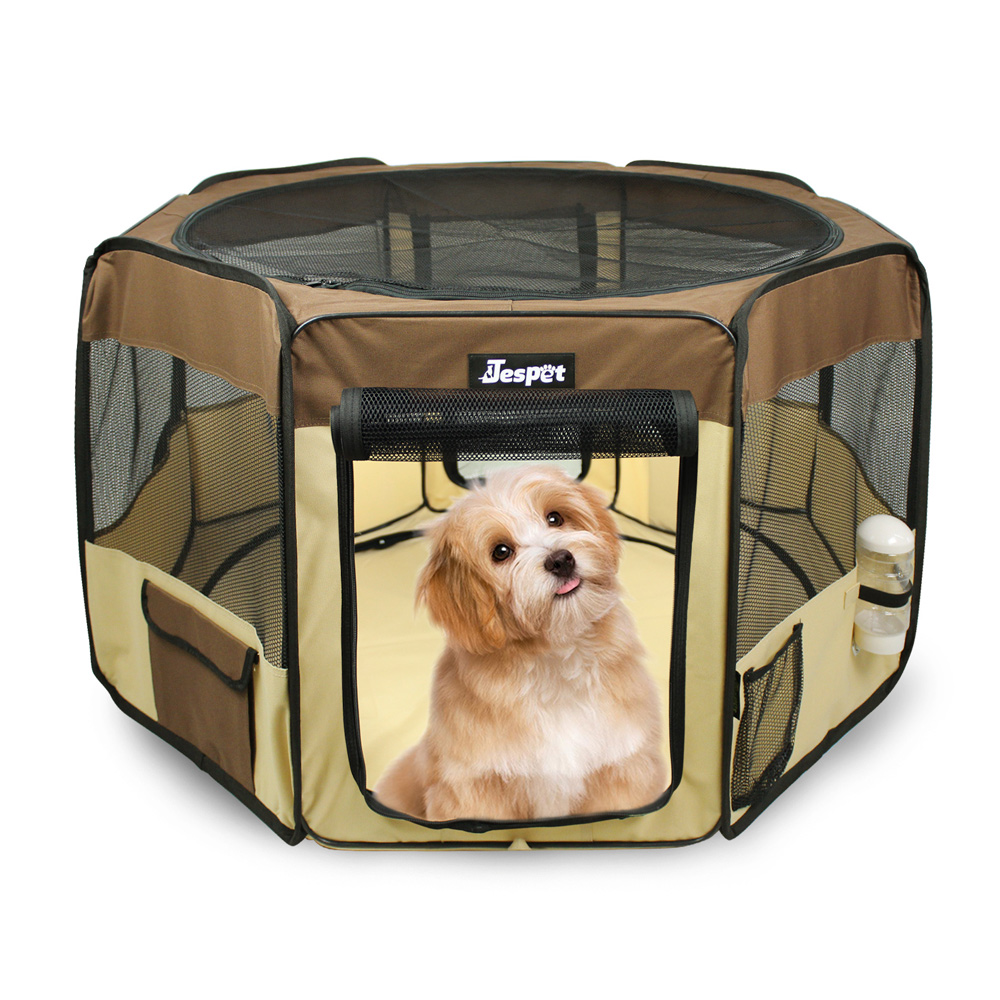 Picture of 212 Main PPP-61CF 61 in. Soft Pet Playpen&#44; Brown & Beige - Large