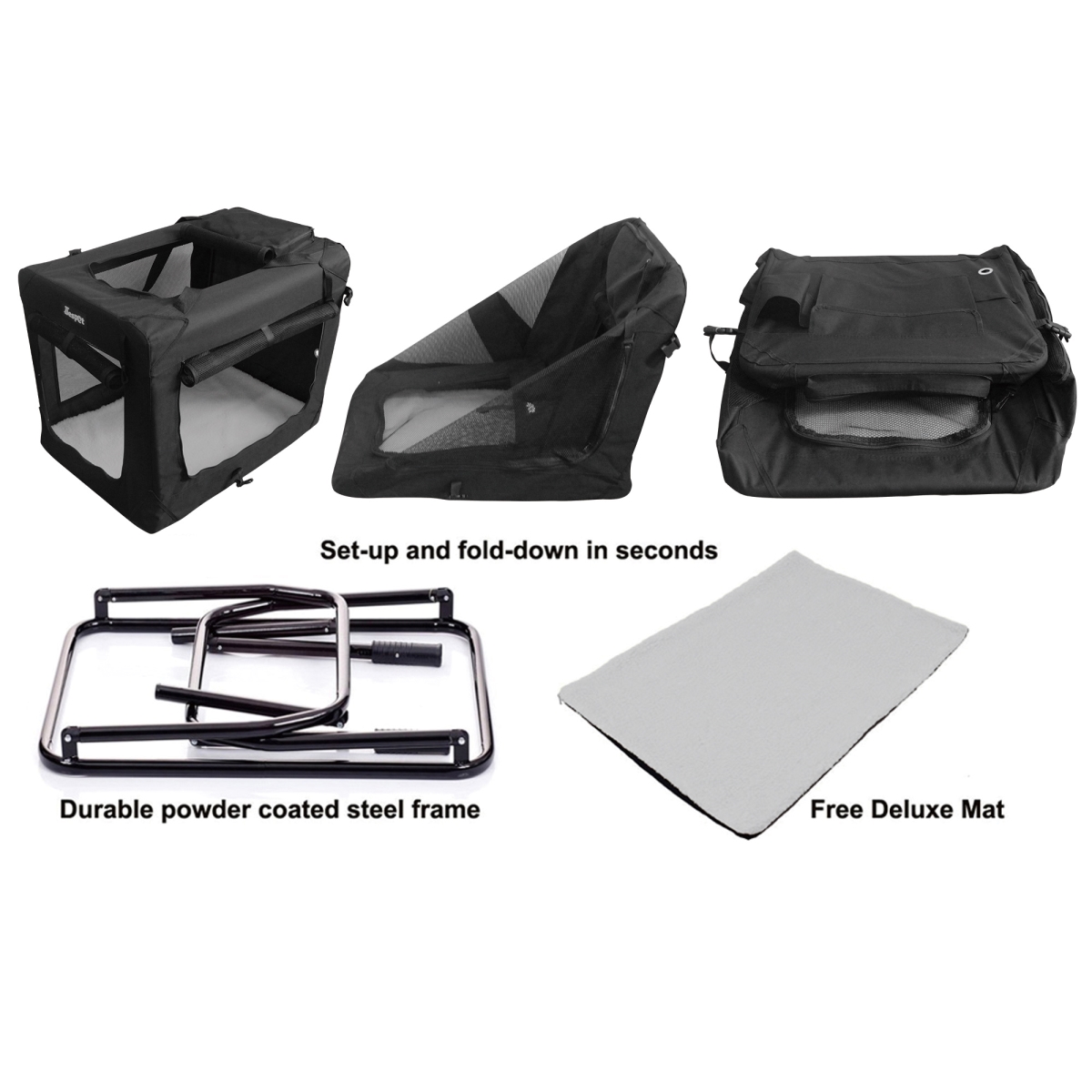 Picture of 212 Main PSC-30BK Soft Dog Crate, Black