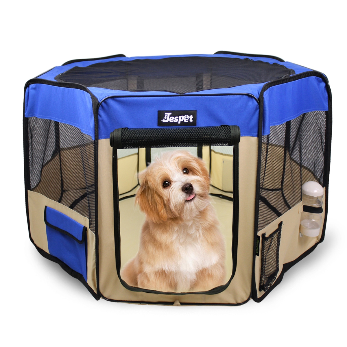 Picture of 212 Main PPP-36BL 36 in. Soft Pet Playpen&#44; Royal Blue & Beige - Small